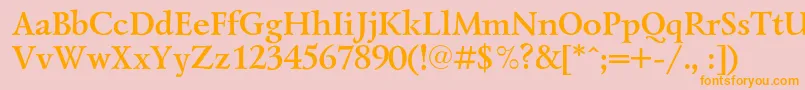LazurskicBold Font – Orange Fonts on Pink Background