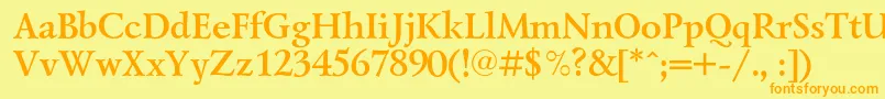 LazurskicBold Font – Orange Fonts on Yellow Background