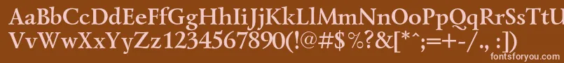 LazurskicBold Font – Pink Fonts on Brown Background