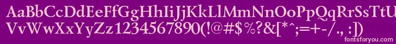 Fonte LazurskicBold – fontes rosa em um fundo violeta