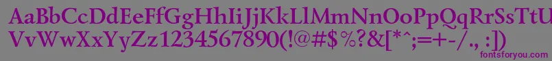 LazurskicBold Font – Purple Fonts on Gray Background