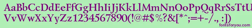 LazurskicBold Font – Purple Fonts on Green Background
