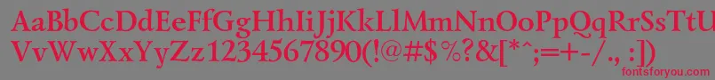 フォントLazurskicBold – 赤い文字の灰色の背景