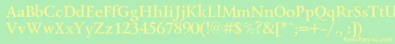 LazurskicBold Font – Yellow Fonts on Green Background
