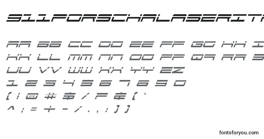 Шрифт 911PorschaLaserItalic – алфавит, цифры, специальные символы