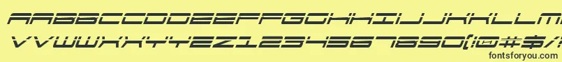 911PorschaLaserItalic Font – Black Fonts on Yellow Background