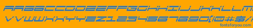 911PorschaLaserItalic Font – Blue Fonts on Orange Background