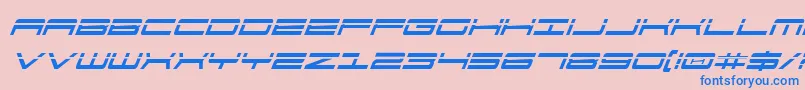 911PorschaLaserItalic Font – Blue Fonts on Pink Background