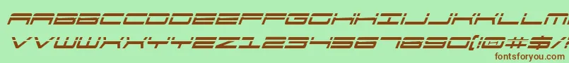 911PorschaLaserItalic Font – Brown Fonts on Green Background