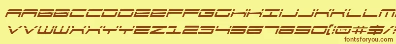 911PorschaLaserItalic Font – Brown Fonts on Yellow Background