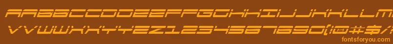 911PorschaLaserItalic Font – Orange Fonts on Brown Background