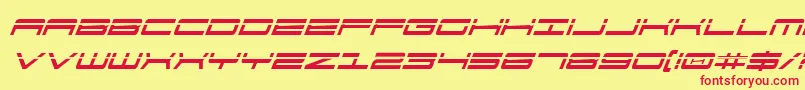 911PorschaLaserItalic Font – Red Fonts on Yellow Background