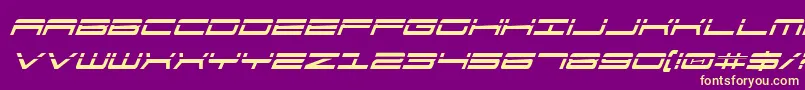 911PorschaLaserItalic Font – Yellow Fonts on Purple Background