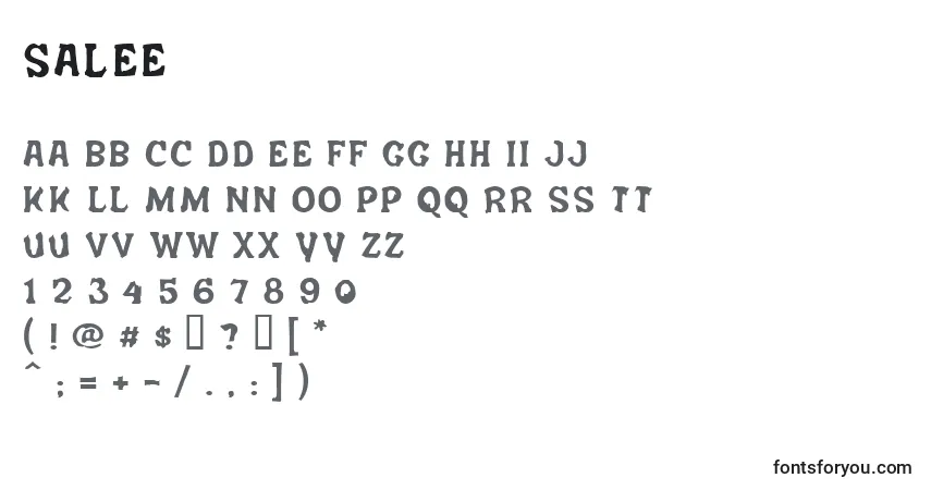 Fuente Salee - alfabeto, números, caracteres especiales