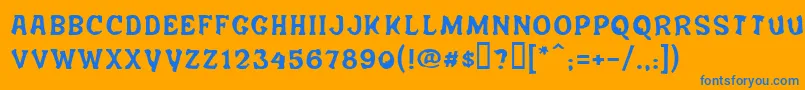 Salee Font – Blue Fonts on Orange Background