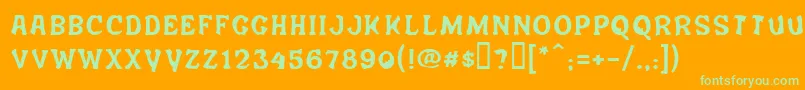 Salee Font – Green Fonts on Orange Background