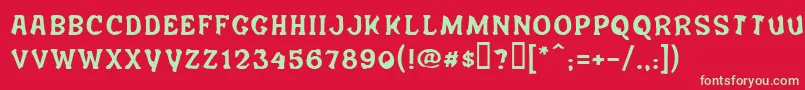 Salee Font – Green Fonts on Red Background