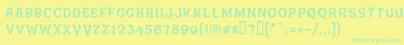 Salee Font – Green Fonts on Yellow Background