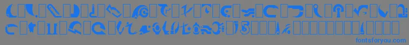 BabylonCentaur-Schriftart – Blaue Schriften auf grauem Hintergrund