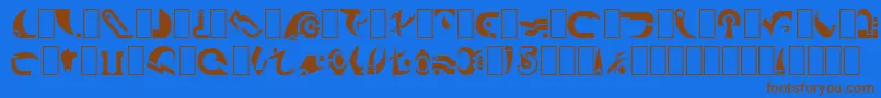 BabylonCentaur Font – Brown Fonts on Blue Background