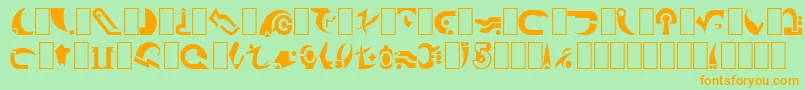 BabylonCentaur Font – Orange Fonts on Green Background