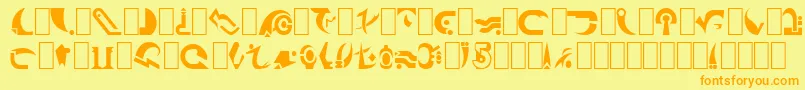 BabylonCentaur Font – Orange Fonts on Yellow Background