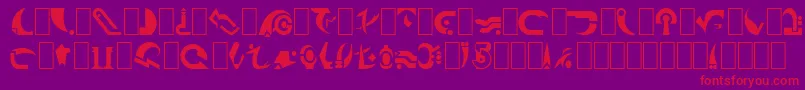 BabylonCentaur-Schriftart – Rote Schriften auf violettem Hintergrund