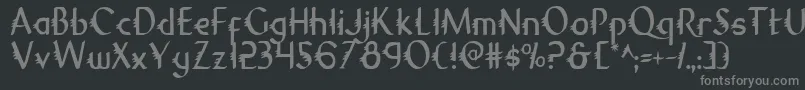 フォントGypsyroadc – 黒い背景に灰色の文字