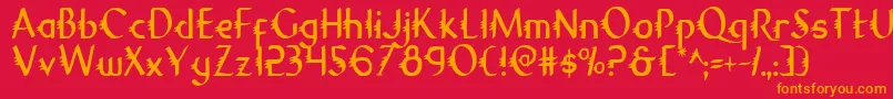 Gypsyroadc Font – Orange Fonts on Red Background