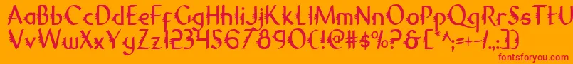 Gypsyroadc Font – Red Fonts on Orange Background