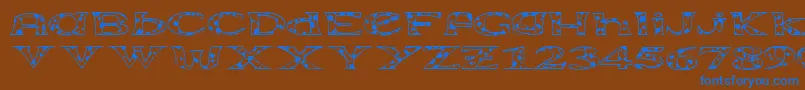 Czcionka Extravac – niebieskie czcionki na brązowym tle