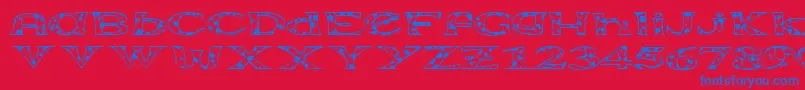 Police Extravac – polices bleues sur fond rouge