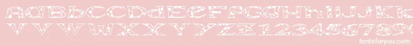Czcionka Extravac – białe czcionki na różowym tle