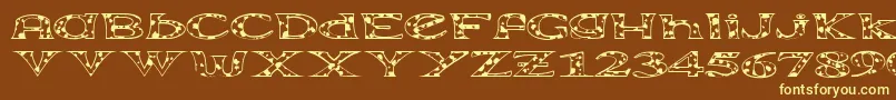 Extravac Font – Yellow Fonts on Brown Background