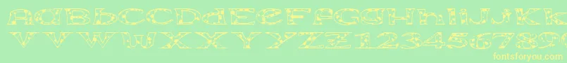 Extravac-fontti – keltaiset fontit vihreällä taustalla