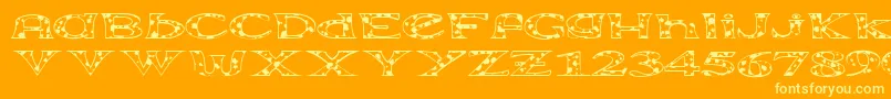 フォントExtravac – オレンジの背景に黄色の文字
