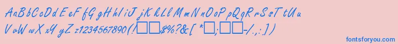 FreestyleRegular-Schriftart – Blaue Schriften auf rosa Hintergrund