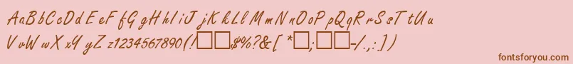 FreestyleRegular-fontti – ruskeat fontit vaaleanpunaisella taustalla