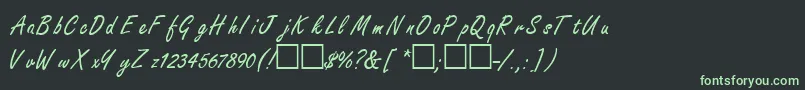フォントFreestyleRegular – 黒い背景に緑の文字
