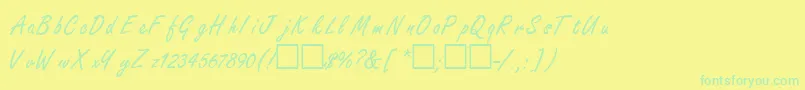 フォントFreestyleRegular – 黄色い背景に緑の文字