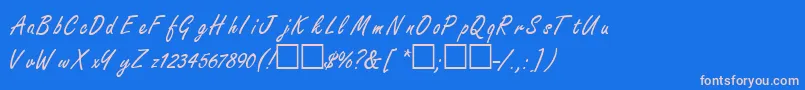 FreestyleRegular-Schriftart – Rosa Schriften auf blauem Hintergrund