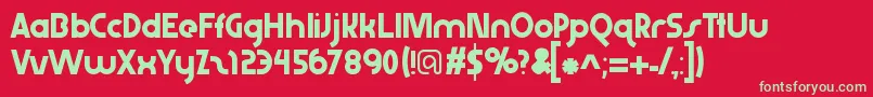 Abraxeousextrathin Font – Green Fonts on Red Background