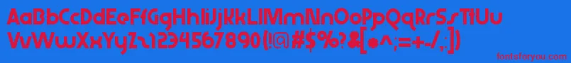 Police Abraxeousextrathin – polices rouges sur fond bleu
