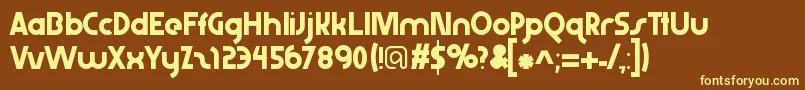 Abraxeousextrathin Font – Yellow Fonts on Brown Background