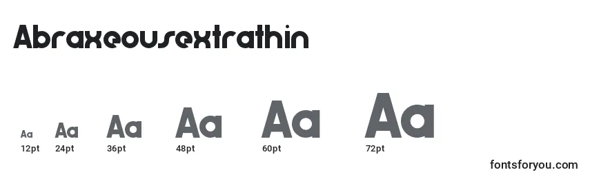 Abraxeousextrathin Font Sizes