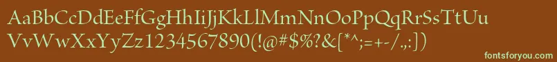 BriosoproMediumdisp Font – Green Fonts on Brown Background