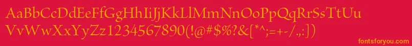 BriosoproMediumdisp Font – Orange Fonts on Red Background