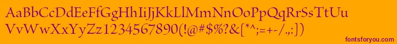 BriosoproMediumdisp Font – Purple Fonts on Orange Background
