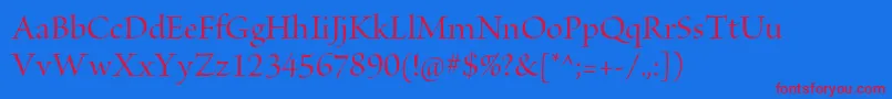 BriosoproMediumdisp Font – Red Fonts on Blue Background