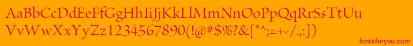 BriosoproMediumdisp Font – Red Fonts on Orange Background